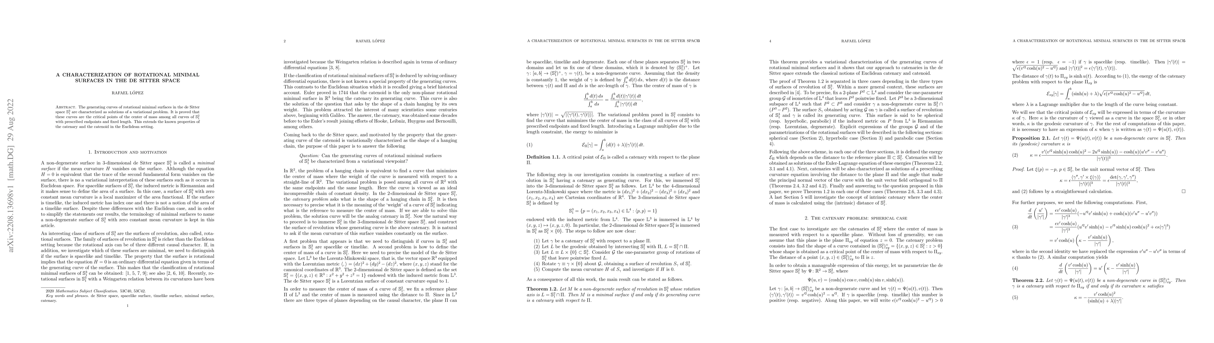 Thumbnail for A characterization of rotational minimal surfaces in the de Sitter space