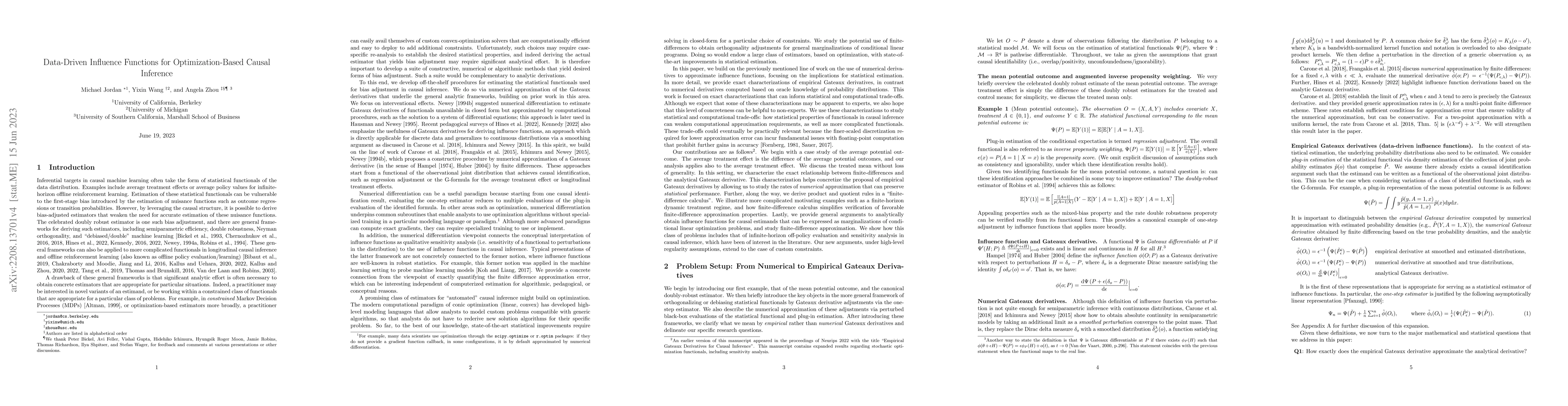 Thumbnail for Data-Driven Influence Functions for Optimization-Based Causal Inference