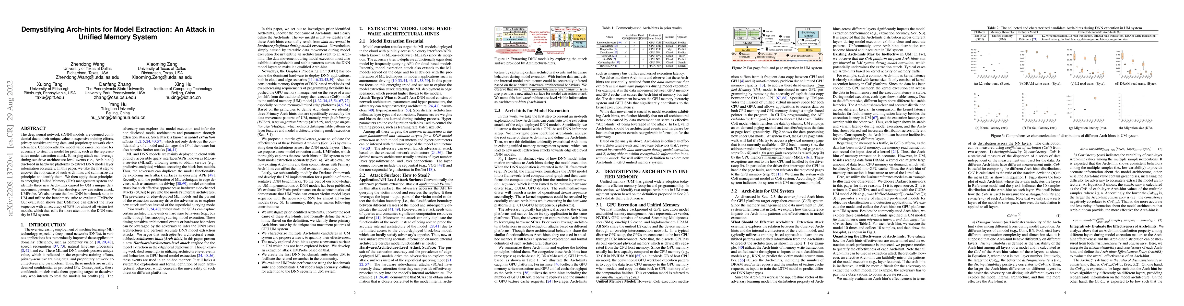 Thumbnail for Demystifying Arch-hints for Model Extraction: An Attack in Unified
  Memory System