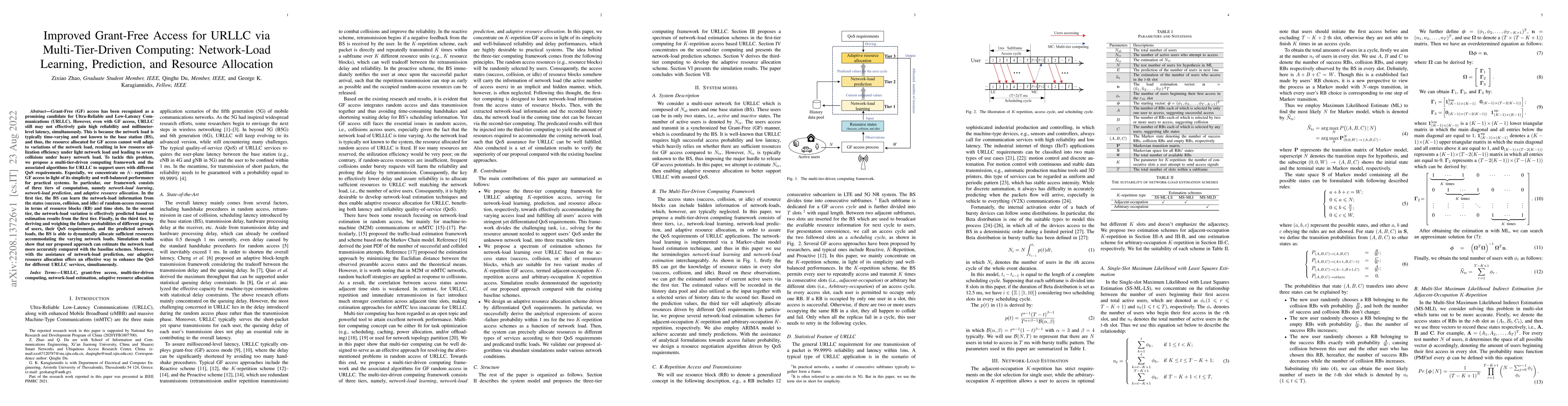 Thumbnail for Improved Grant-Free Access for URLLC via Multi-Tier-Driven Computing:
  Network-Load Learning, Prediction, and Resource Allocation