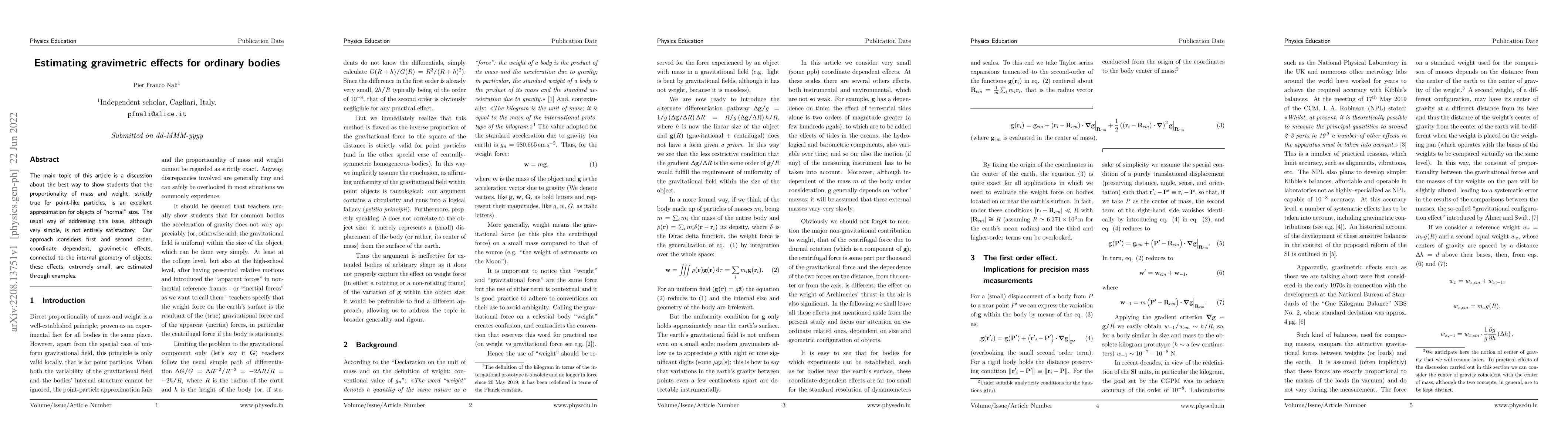 Thumbnail for Estimating gravimetric effects for ordinary bodies