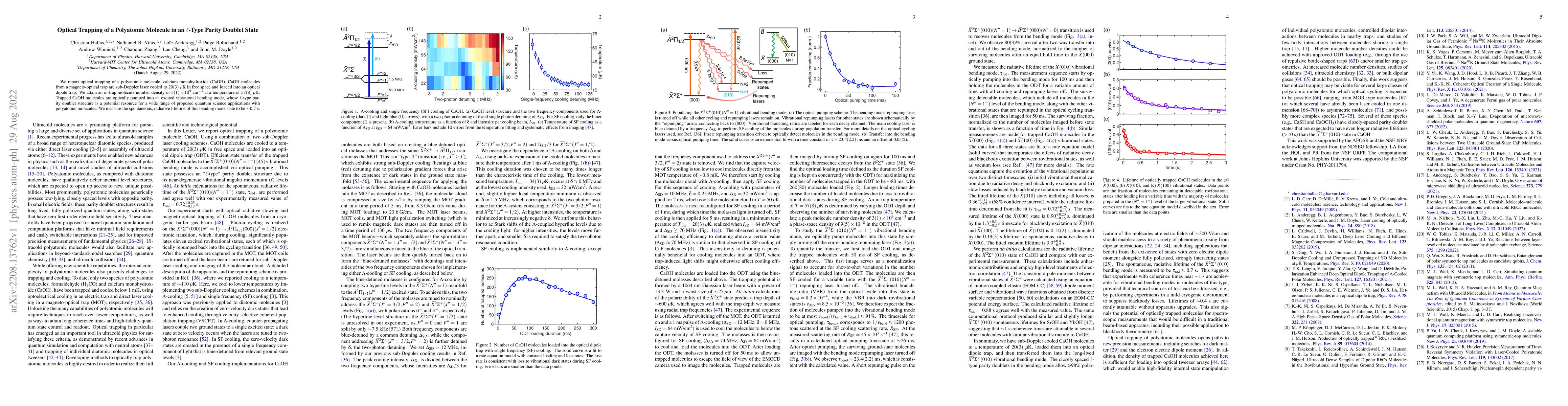Thumbnail for Optical Trapping of a Polyatomic Molecule in an $\ell$-Type Parity
  Doublet State