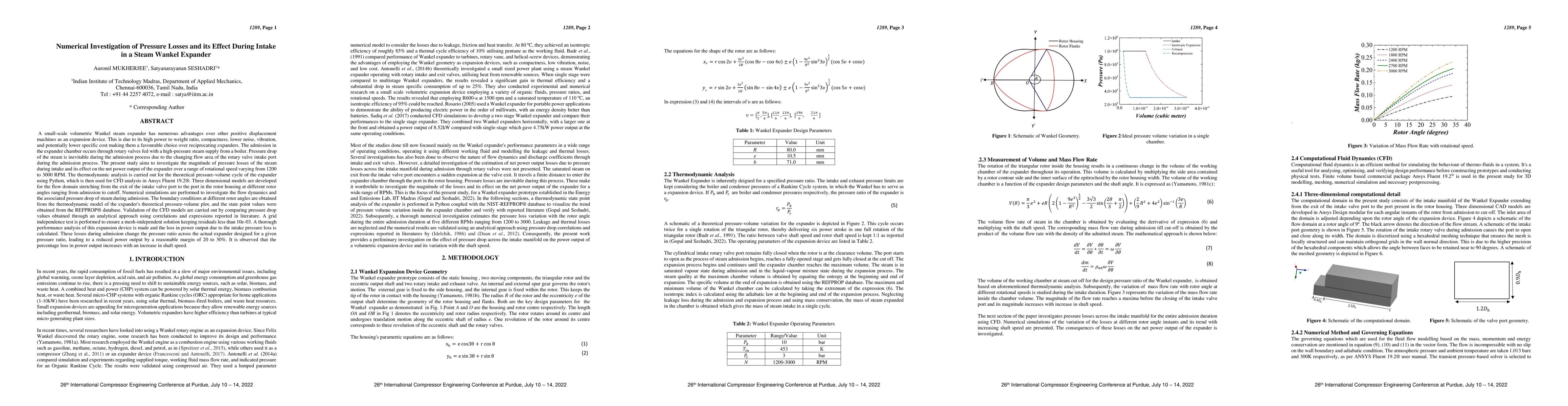 Thumbnail for Numerical Investigation of Pressure Losses and its Effect During Intake
  in a Steam Wankel Expander