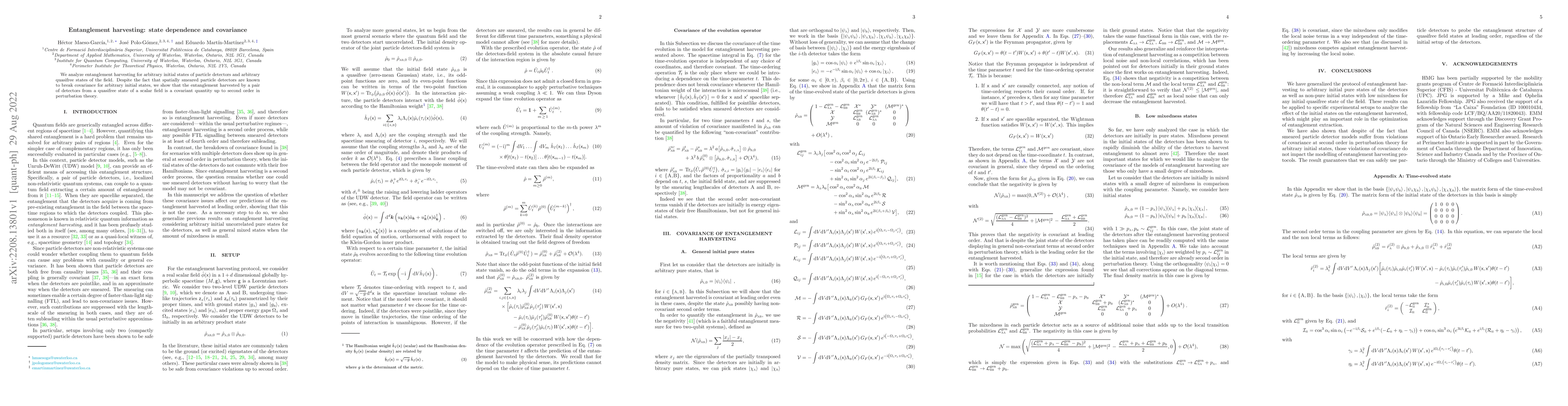 Thumbnail for Entanglement harvesting: state dependence and covariance