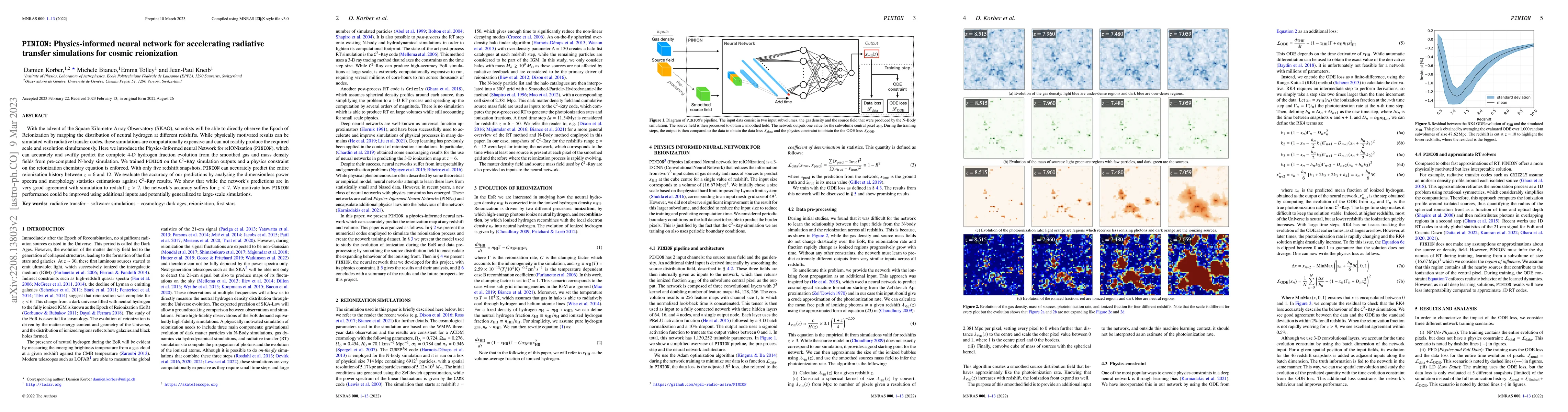 Thumbnail for PINION: Physics-informed neural network for accelerating radiative
  transfer simulations for cosmic reionization