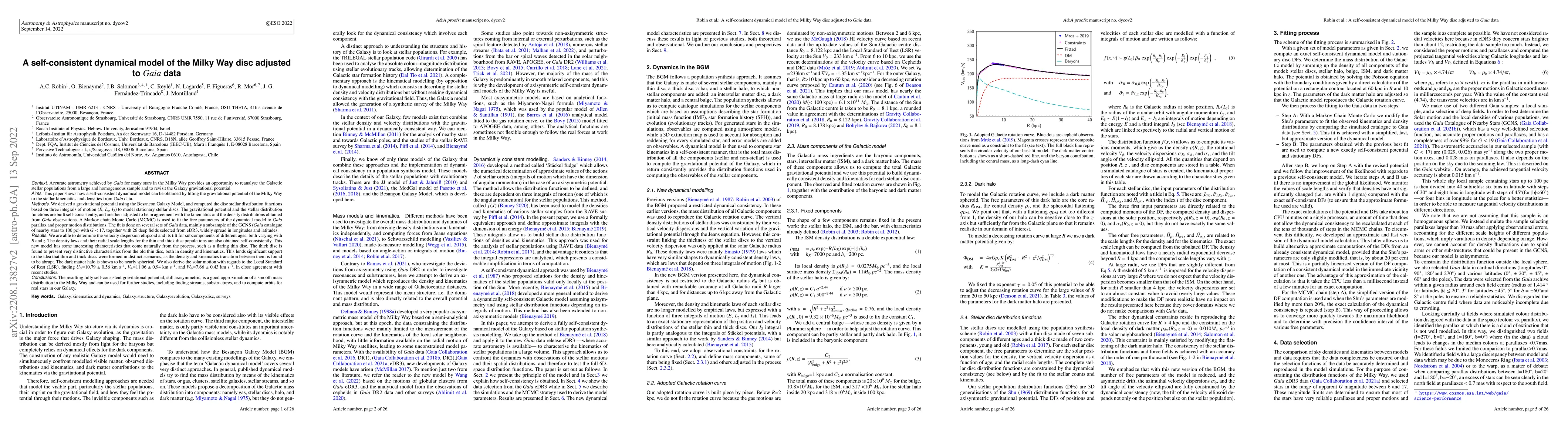 Thumbnail for A self-consistent dynamical model of the Milky Way disc adjusted to Gaia
  data