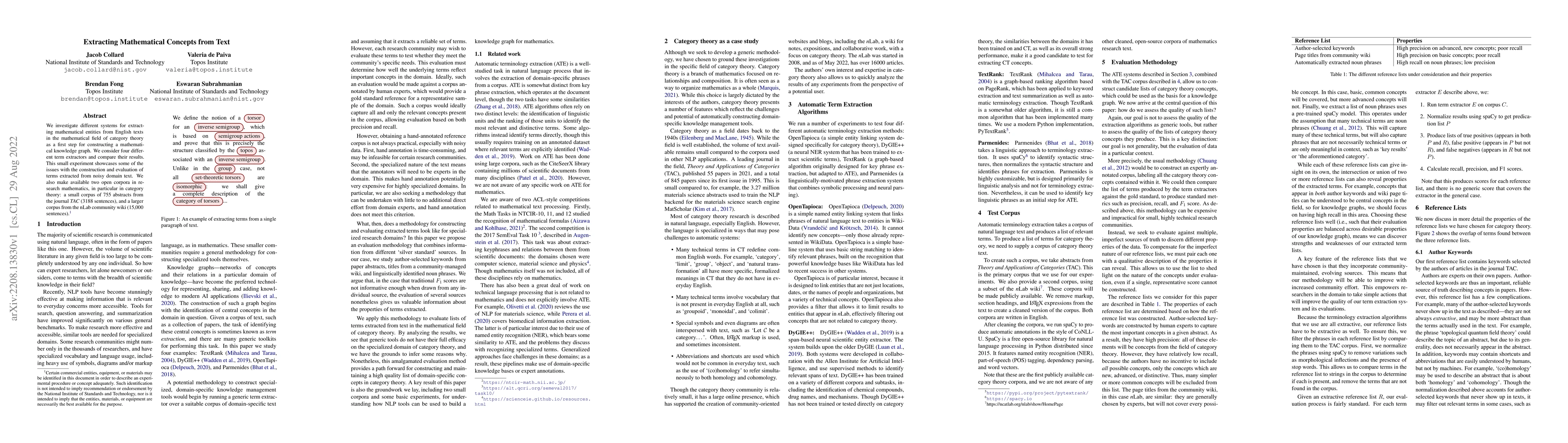 Thumbnail for Extracting Mathematical Concepts from Text