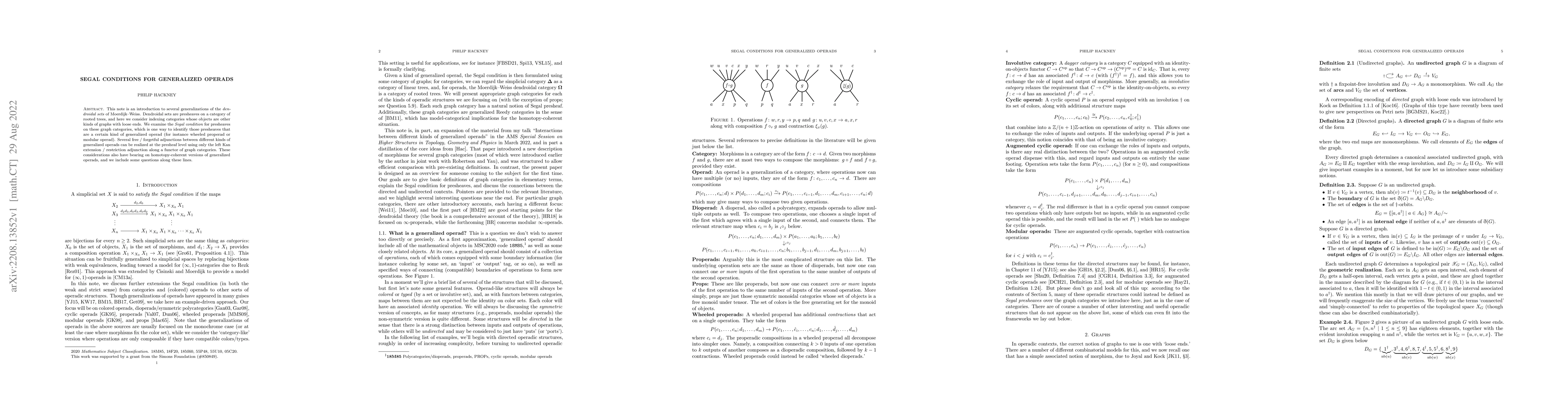 Thumbnail for Segal conditions for generalized operads