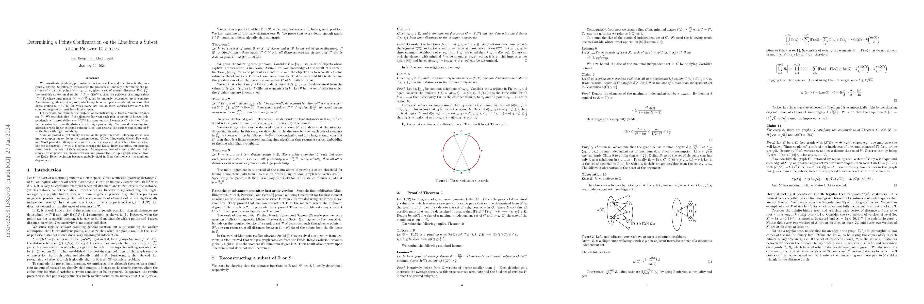 Thumbnail for Determining a Points Configuration on the Line from a Subset of the
  Pairwise Distances