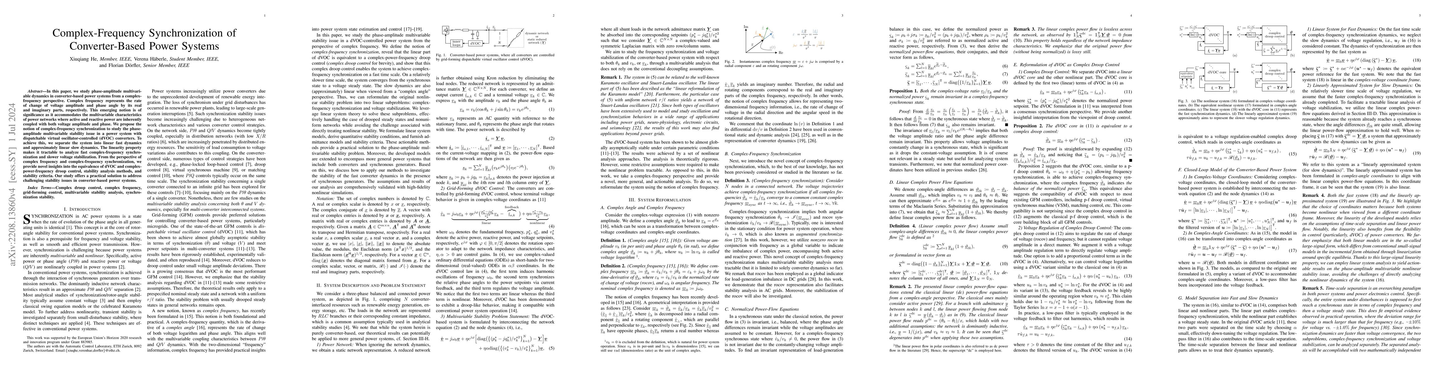 Thumbnail for Complex-Frequency Synchronization of Converter-Based Power Systems