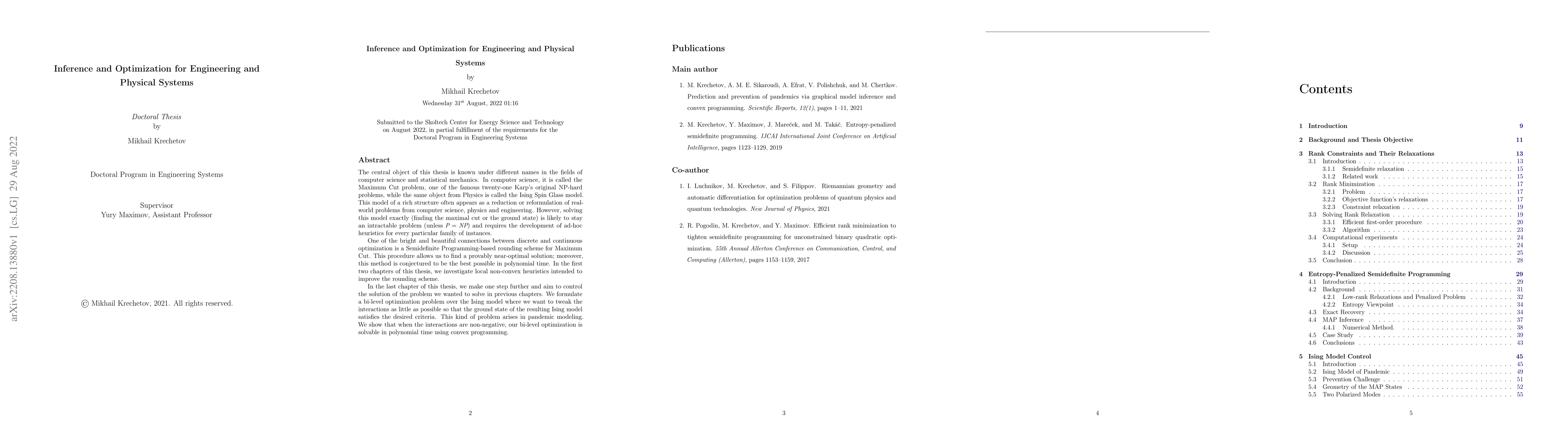 Thumbnail for Inference and Optimization for Engineering and Physical Systems