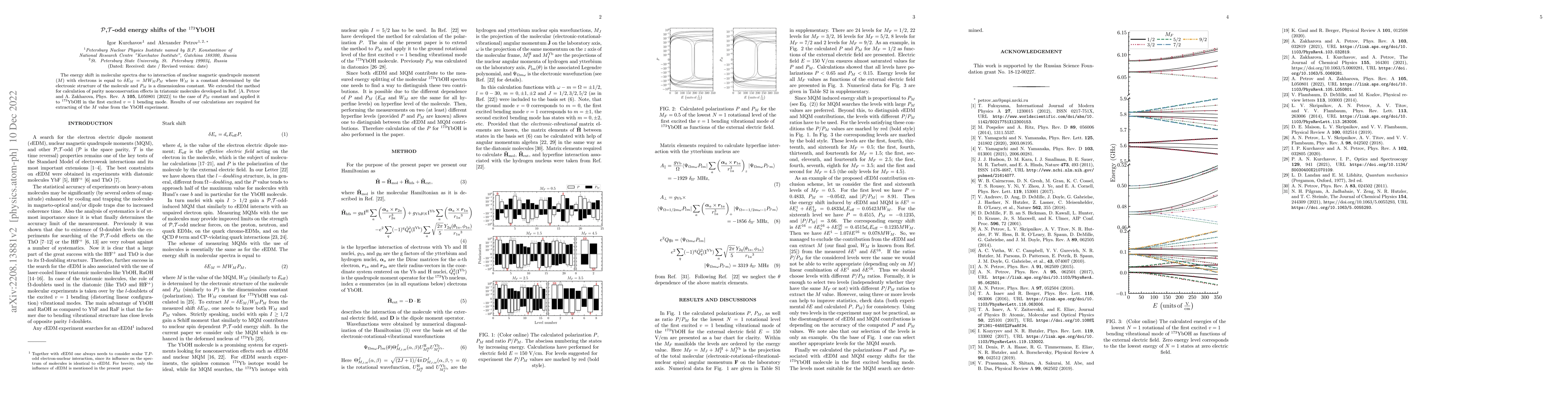 Thumbnail for $\mathcal{P}$,$\mathcal{T}$-odd energy shifts of the $^{173}$YbOH