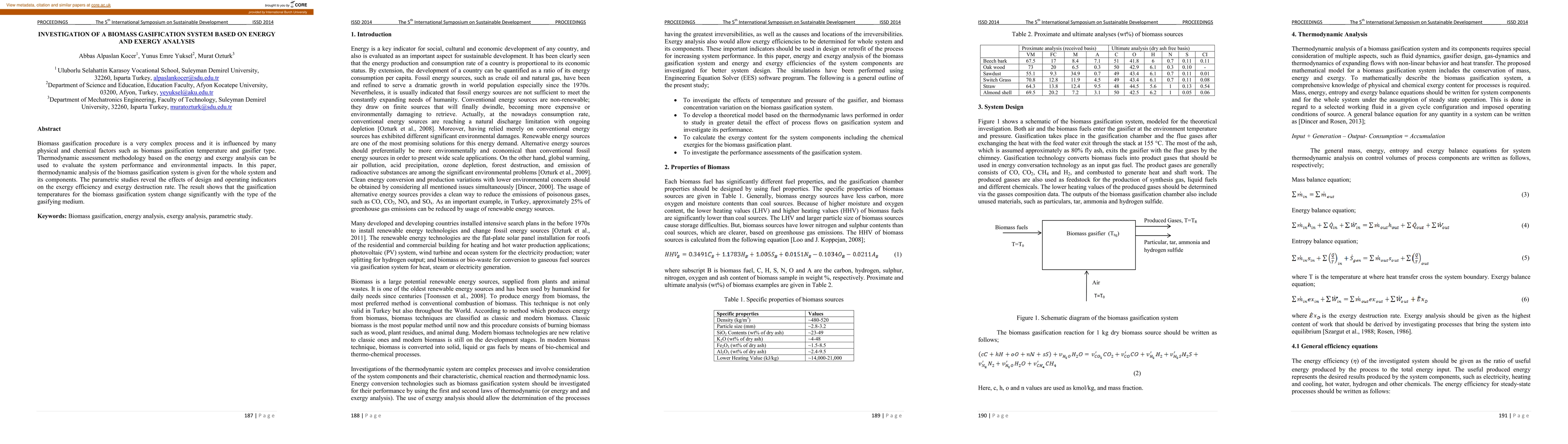 Thumbnail for Investigation of A Biomass Gasification System Based on Energy and
  Exergy Analysis