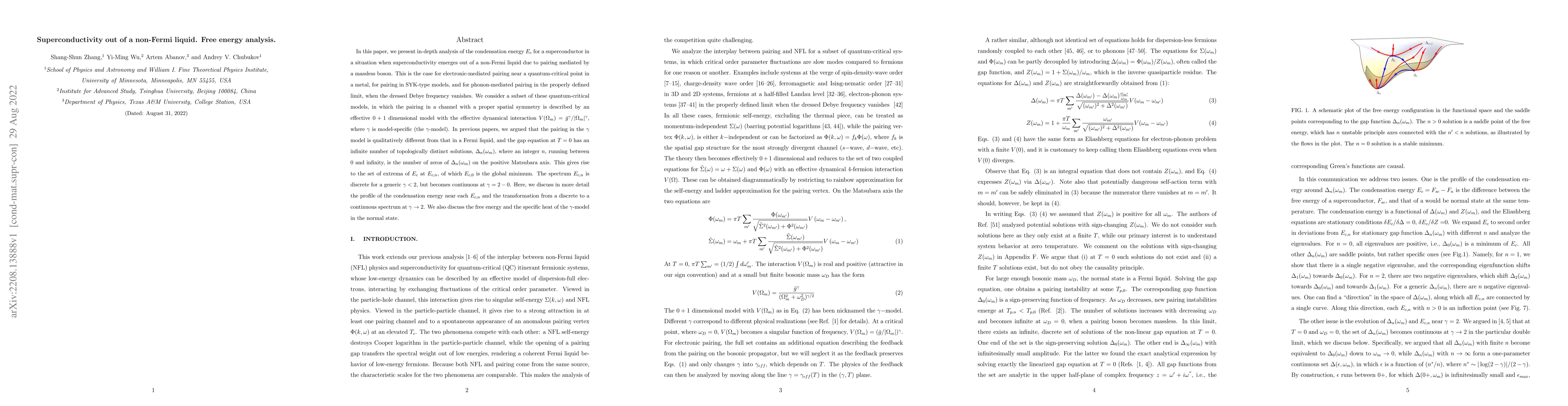 Thumbnail for Superconductivity out of a non-Fermi liquid. Free energy analysis
