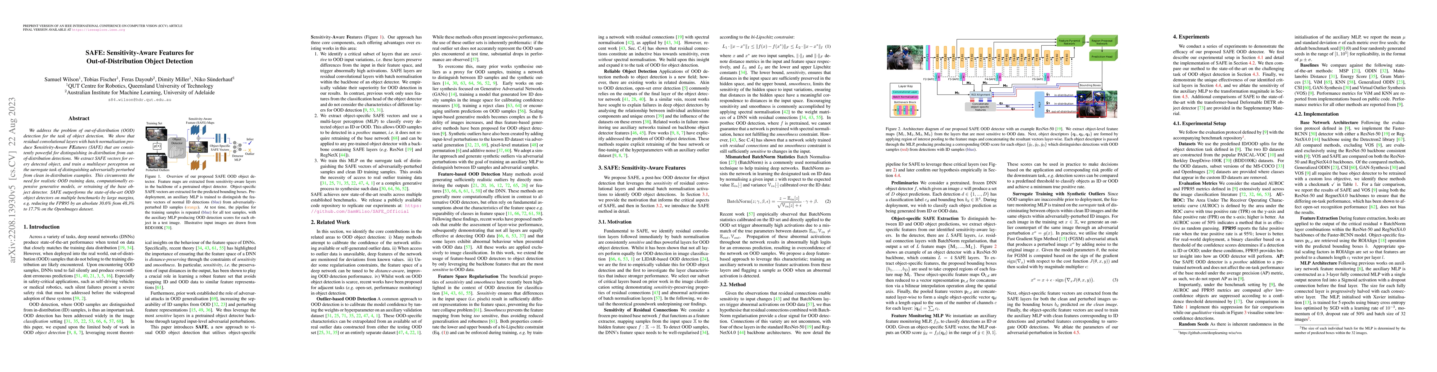 Thumbnail for SAFE: Sensitivity-Aware Features for Out-of-Distribution Object
  Detection