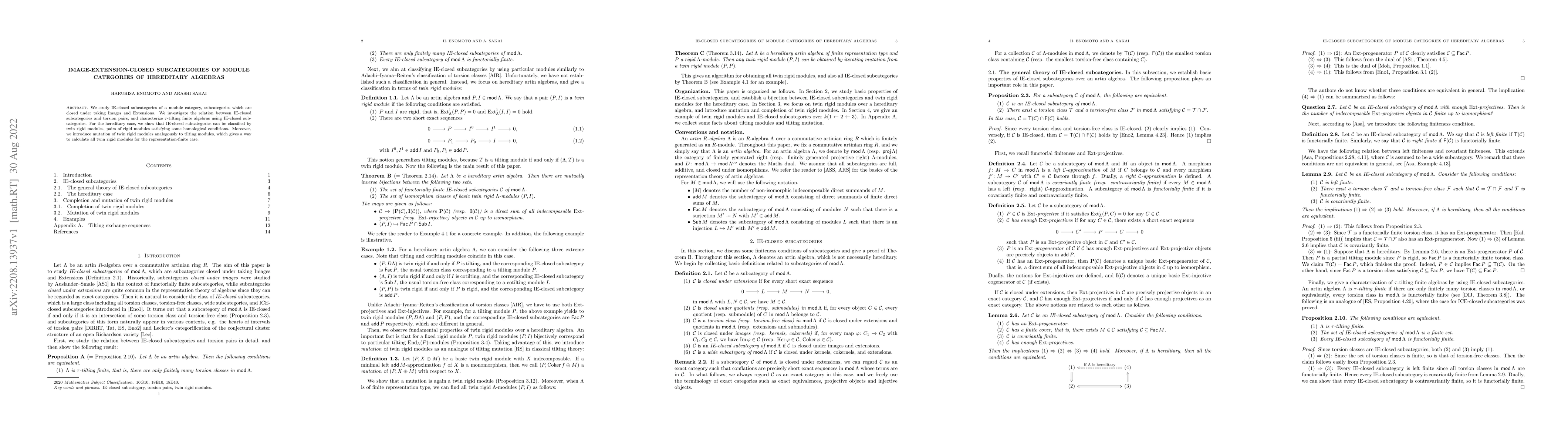 Thumbnail for Image-extension-closed subcategories of module categories of hereditary
  algebras