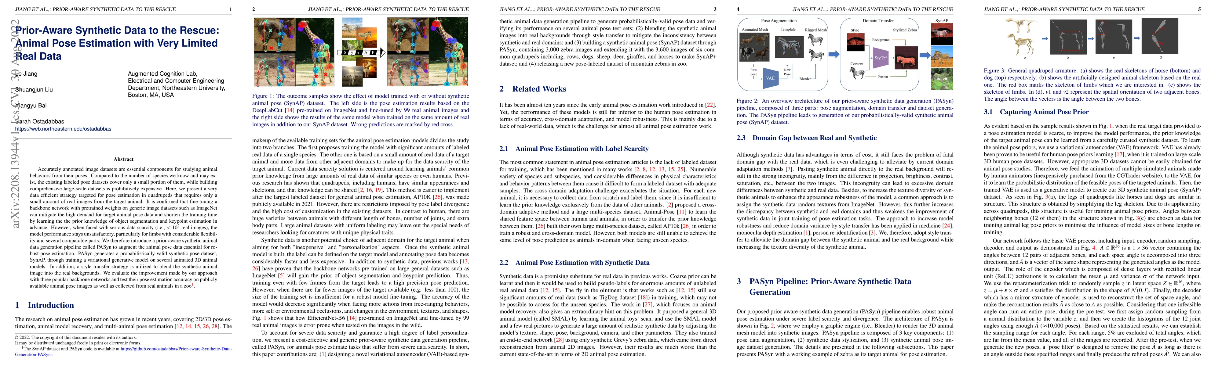 Thumbnail for Prior-Aware Synthetic Data to the Rescue: Animal Pose Estimation with
  Very Limited Real Data