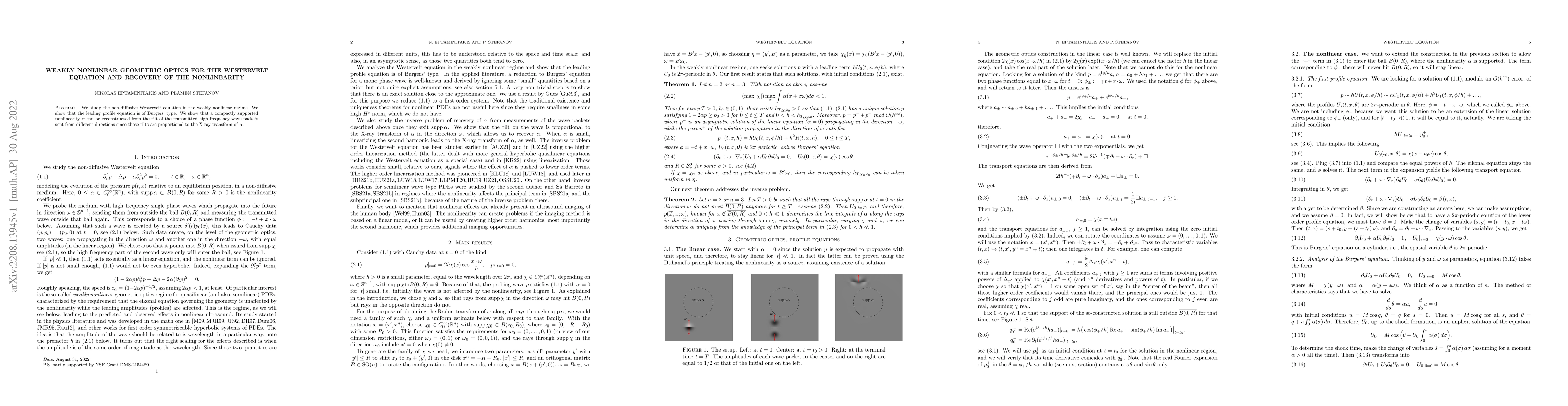 Thumbnail for Weakly nonlinear geometric optics for the Westervelt equation and
  recovery of the nonlinearity
