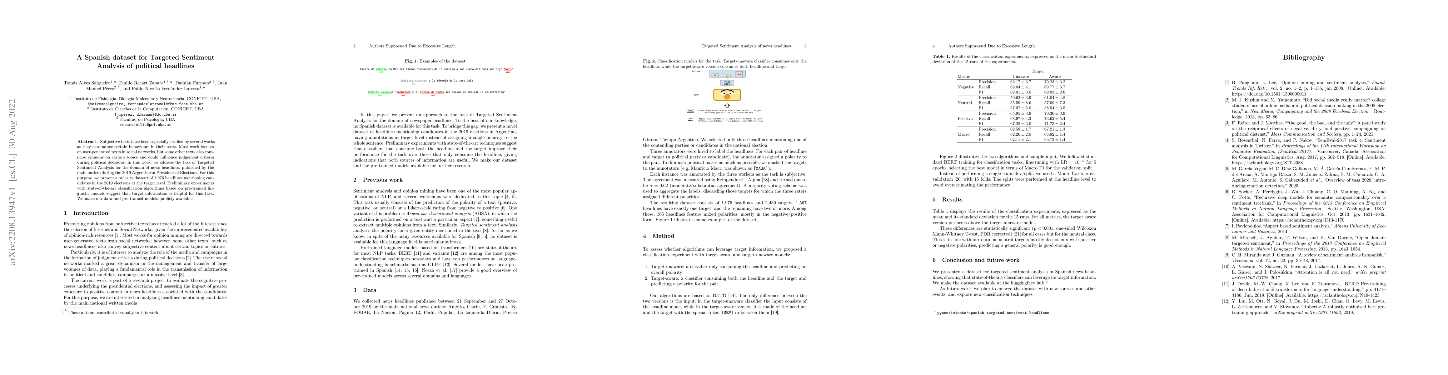 Thumbnail for A Spanish dataset for Targeted Sentiment Analysis of political headlines