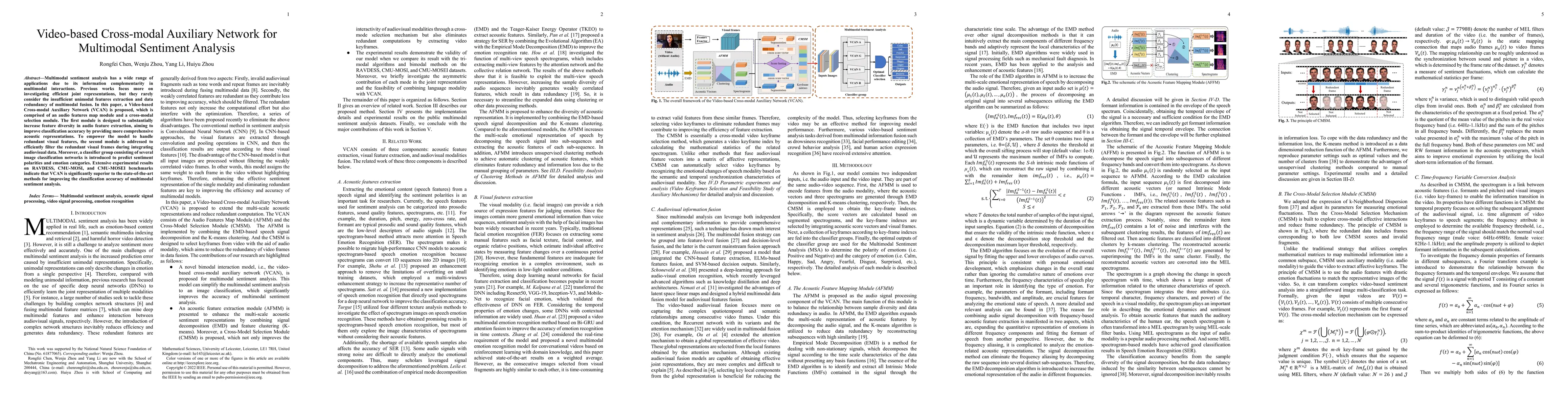 Thumbnail for Video-based Cross-modal Auxiliary Network for Multimodal Sentiment
  Analysis