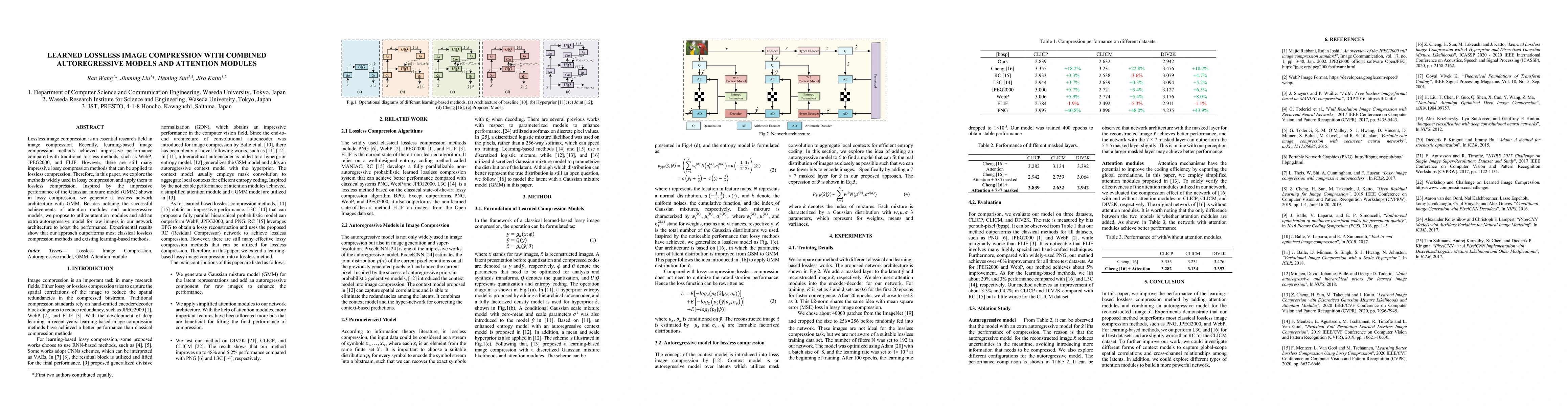 Thumbnail for Learned Lossless Image Compression With Combined Autoregressive Models
  And Attention Modules