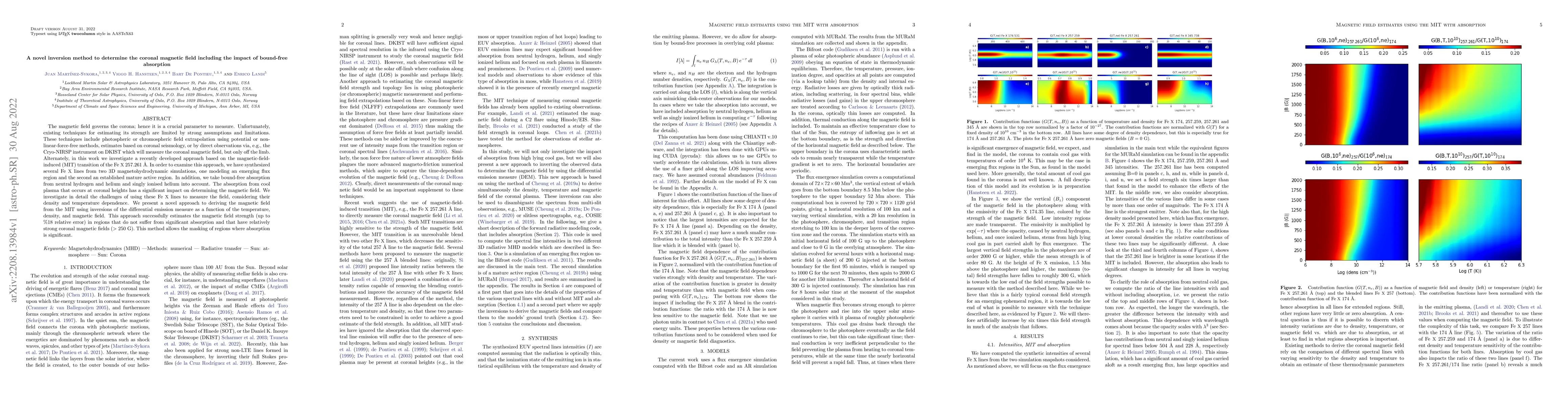 Thumbnail for A novel inversion method to determine the coronal magnetic field
  including the impact of bound-free absorption