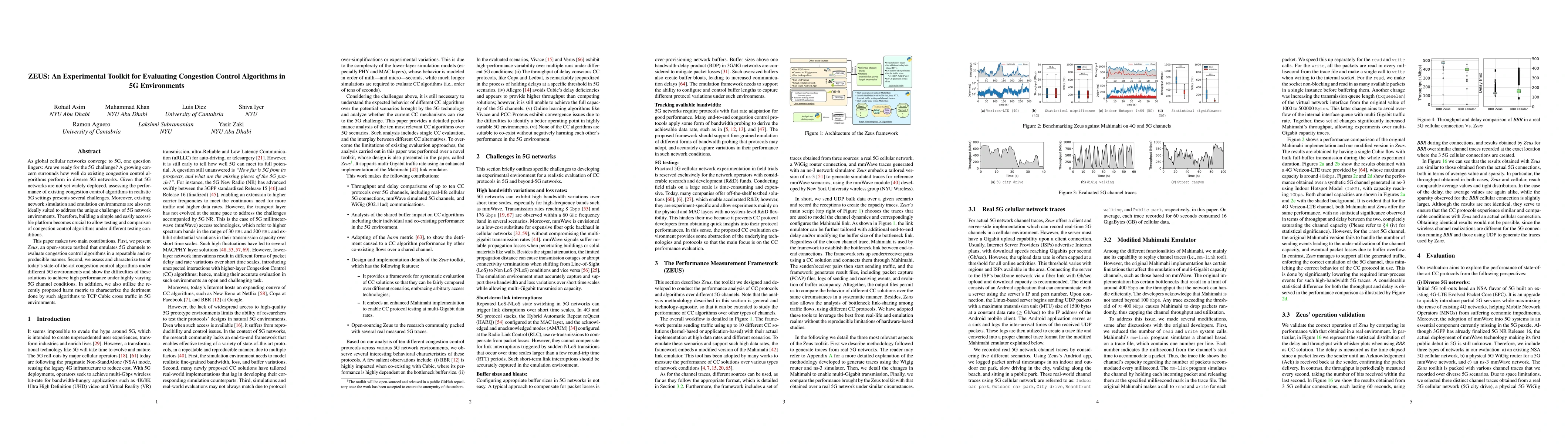 Thumbnail for ZEUS: An Experimental Toolkit for Evaluating Congestion Control
  Algorithms in 5G Environments