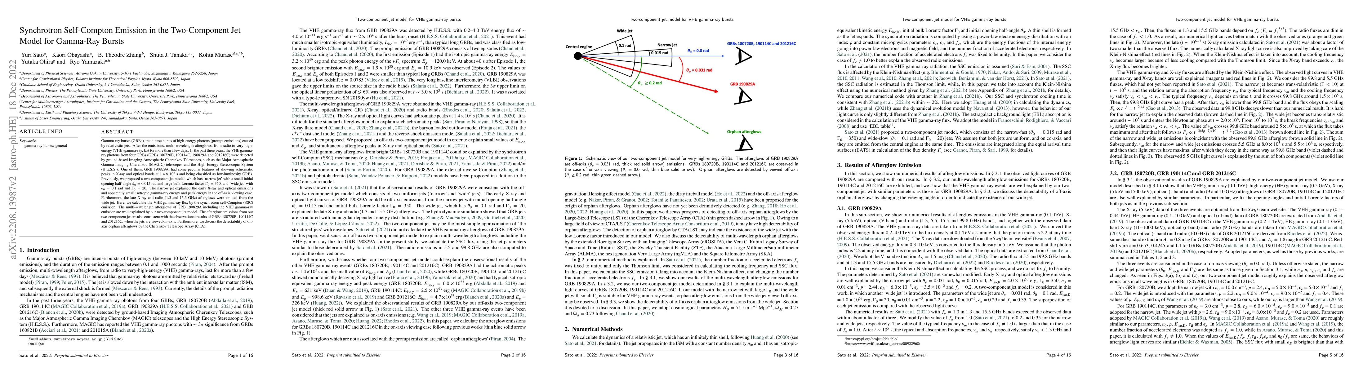 Thumbnail for Synchrotron Self-Compton Emission in the Two-Component Jet Model for
  Gamma-Ray Bursts