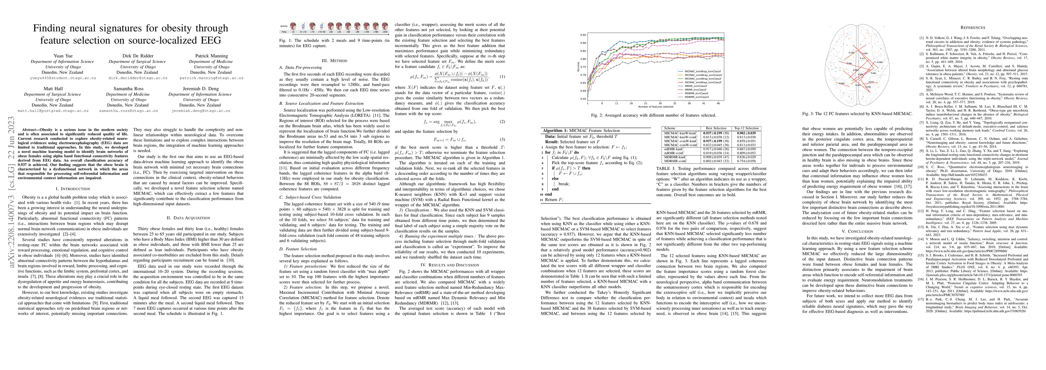 Thumbnail for Finding neural signatures for obesity through feature selection on
  source-localized EEG