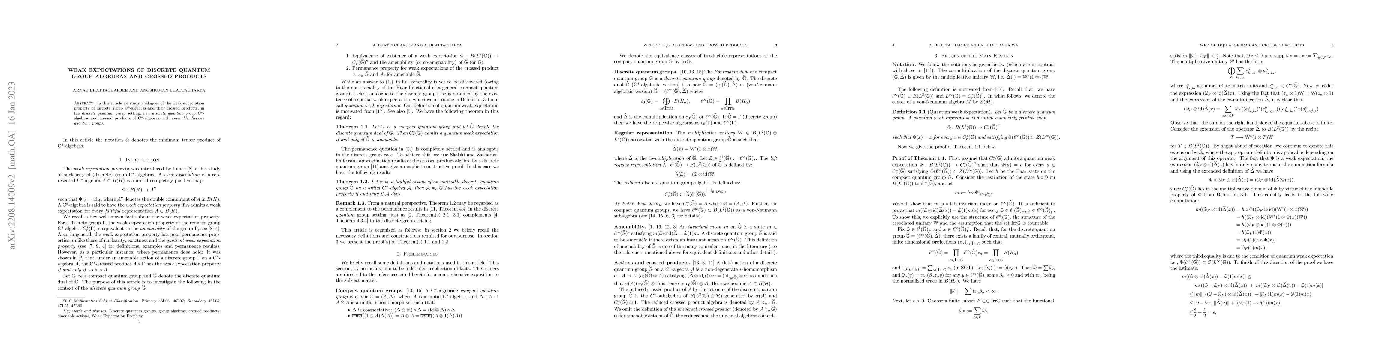 Thumbnail for Weak expectations of discrete quantum group algebras and crossed
  products