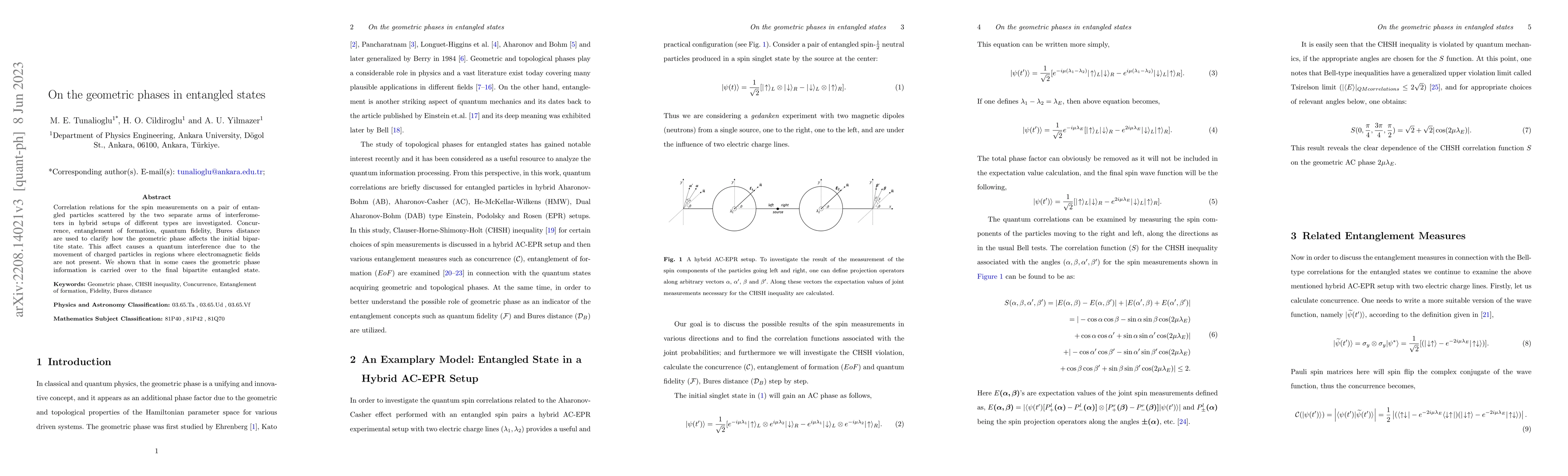 Thumbnail for On the geometric phases in entangled states