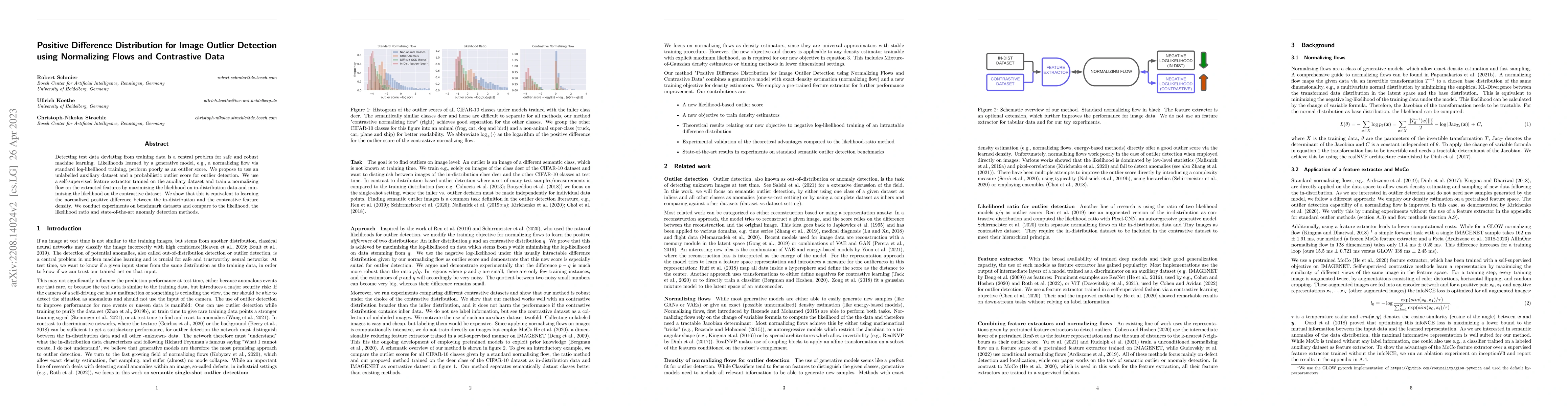 Thumbnail for Positive Difference Distribution for Image Outlier Detection using
  Normalizing Flows and Contrastive Data