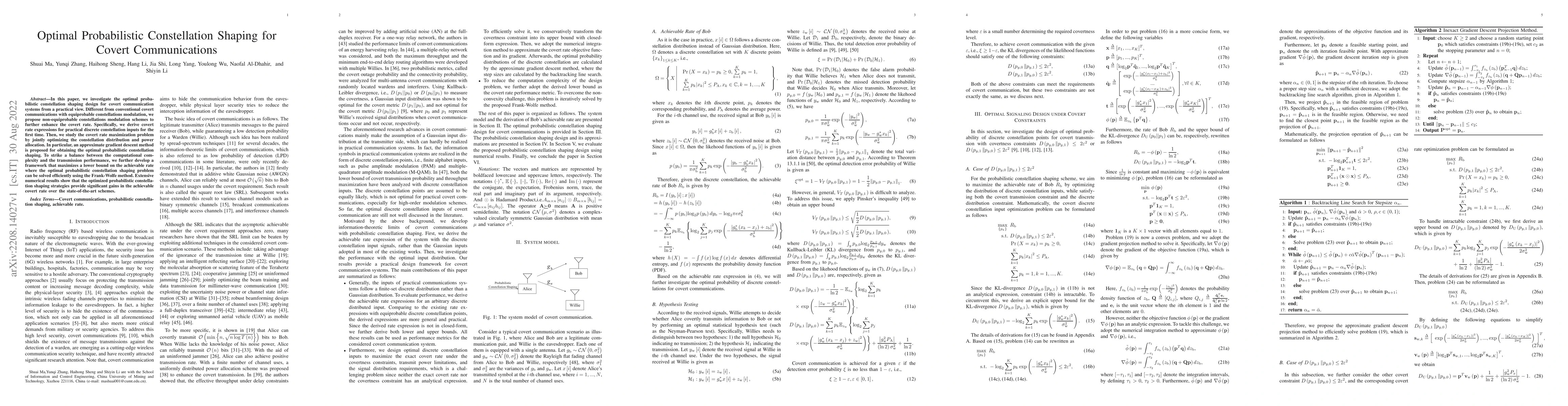 Thumbnail for Optimal Probabilistic Constellation Shaping for Covert Communications