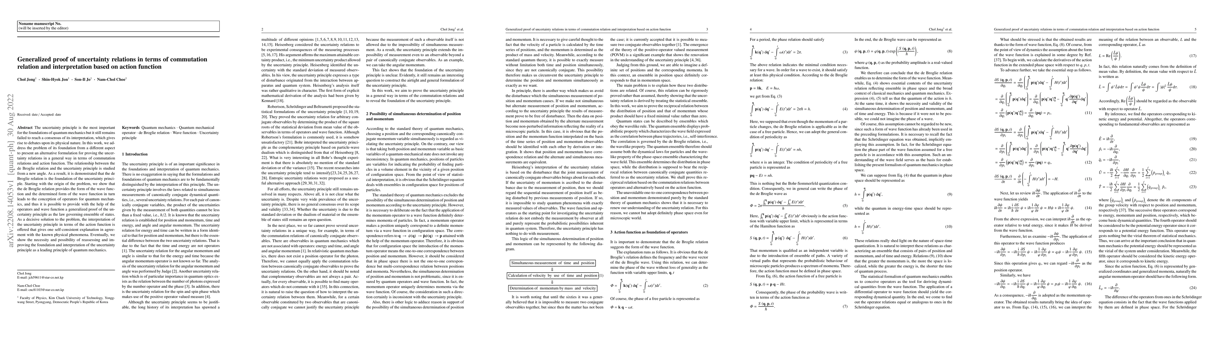Thumbnail for Generalized proof of uncertainty relations in terms of commutation
  relation and interpretation based on action function