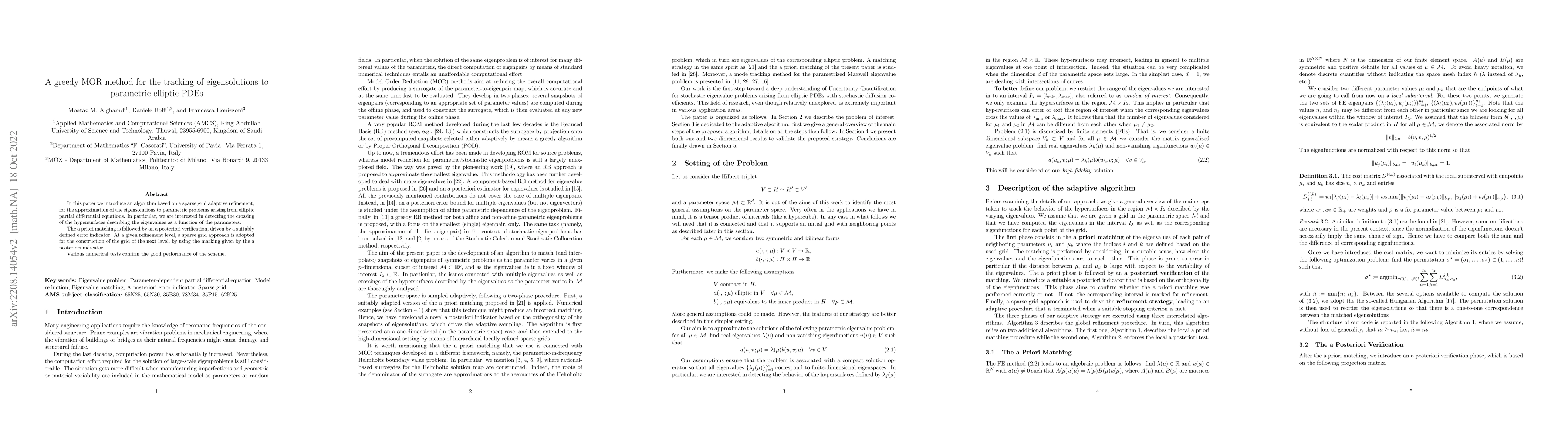 Thumbnail for A greedy MOR method for the tracking of eigensolutions to parametric
  elliptic PDEs