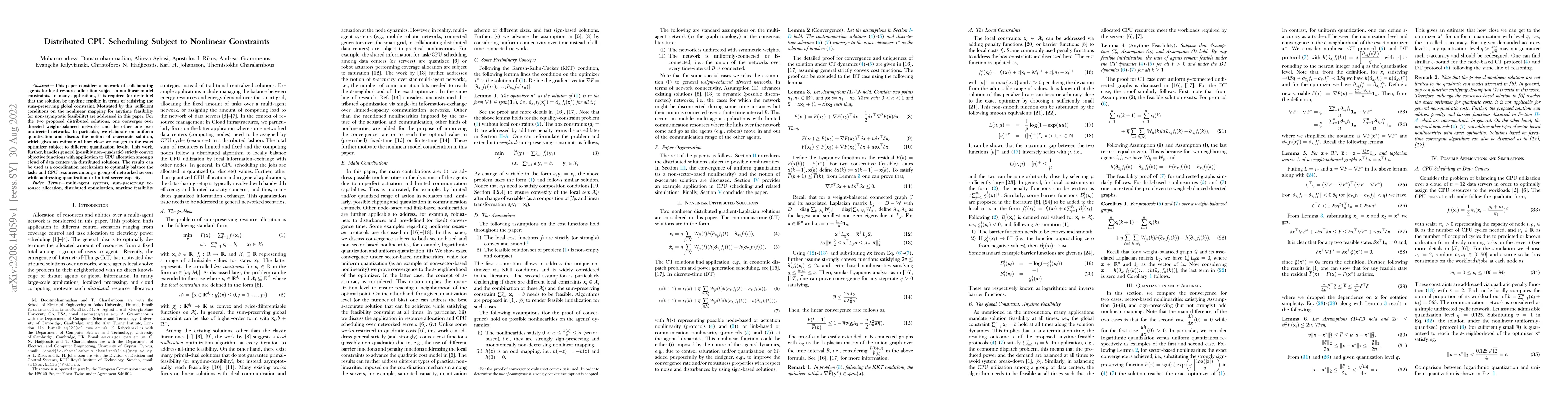 Thumbnail for Distributed CPU Scheduling Subject to Nonlinear Constraints
