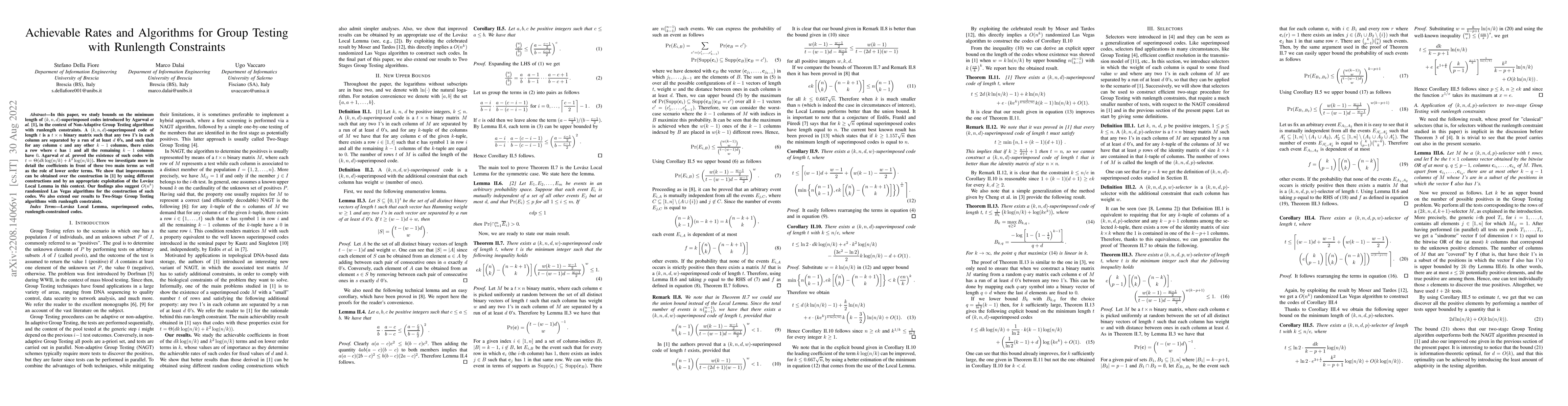 Thumbnail for Achievable Rates and Algorithms for Group Testing with Runlength
  Constraints