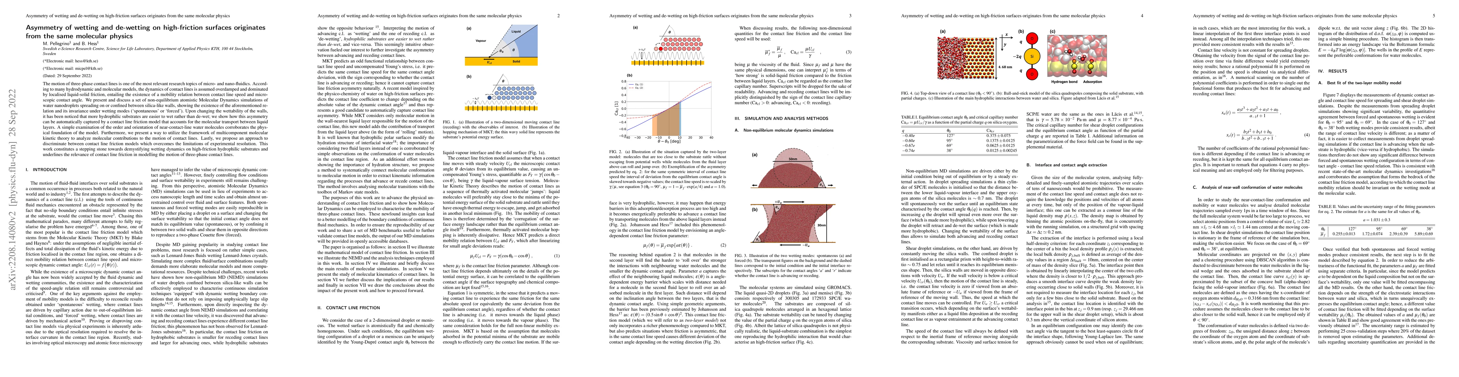 Thumbnail for Asymmetry of wetting and de-wetting on high-friction surfaces originates
  from the same molecular physics