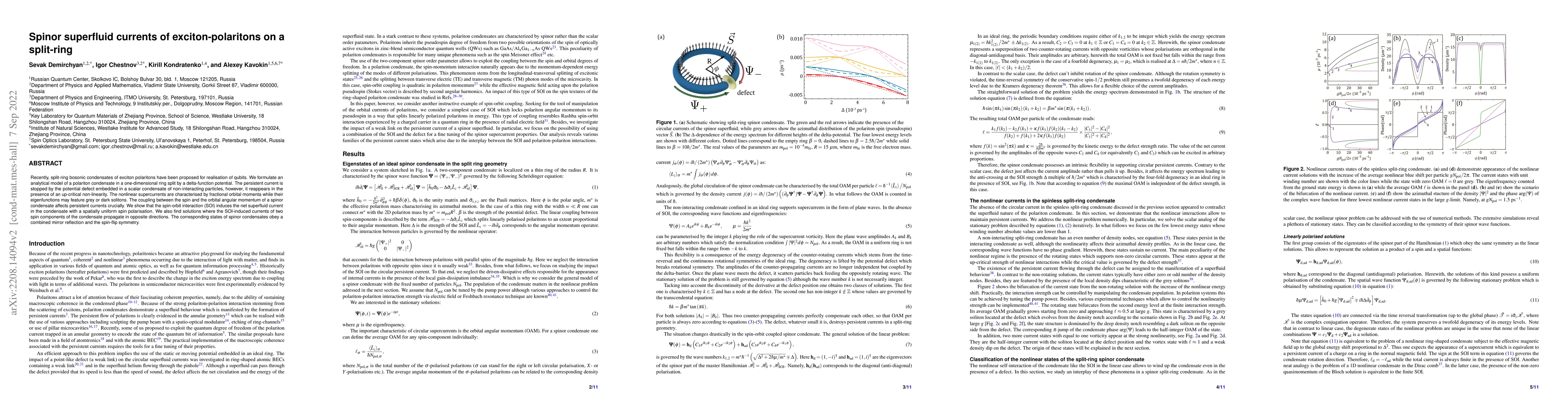 Thumbnail for Spinor superfluid currents of exciton-polaritons on a split-ring