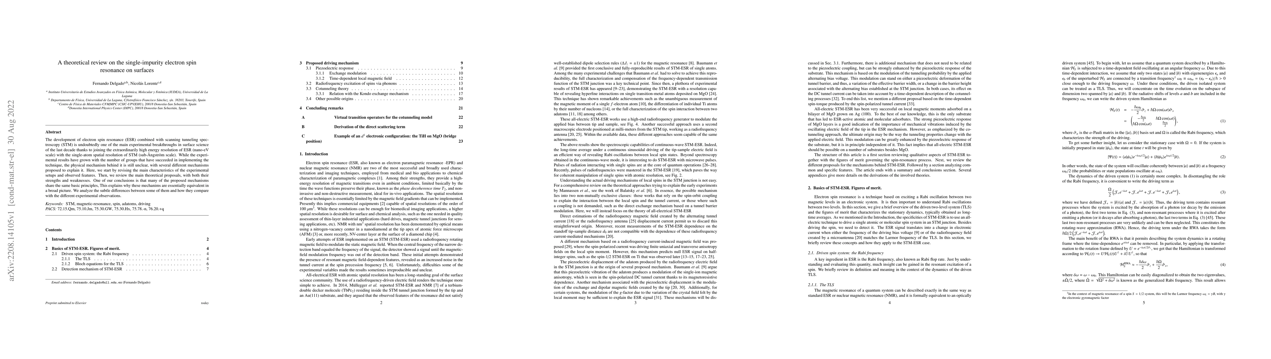 Thumbnail for A theoretical review on the single-impurity electron spin resonance on
  surfaces