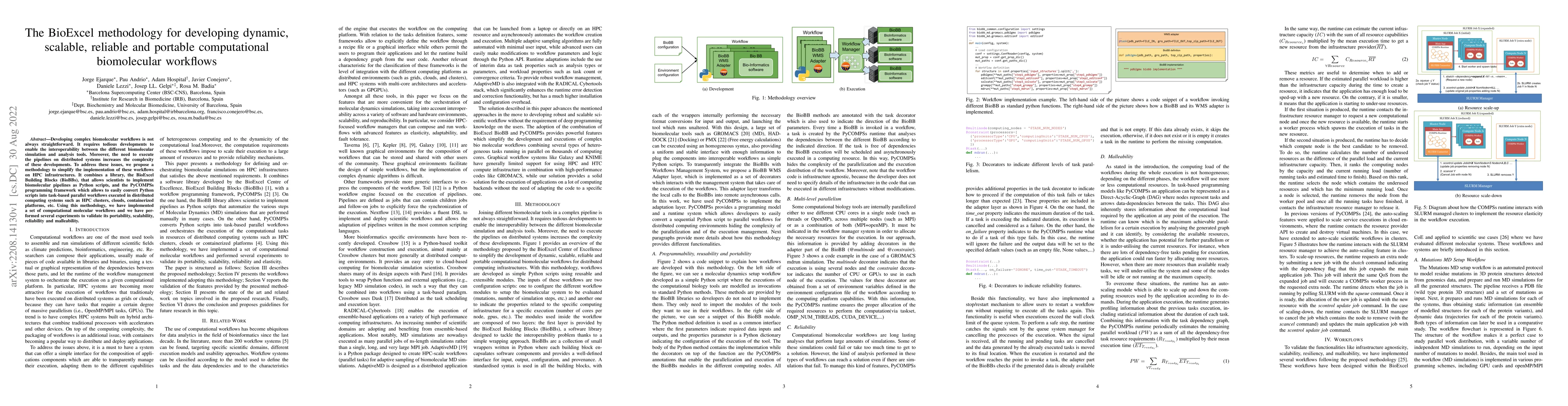 Thumbnail for The BioExcel methodology for developing dynamic, scalable, reliable and
  portable computational biomolecular workflows