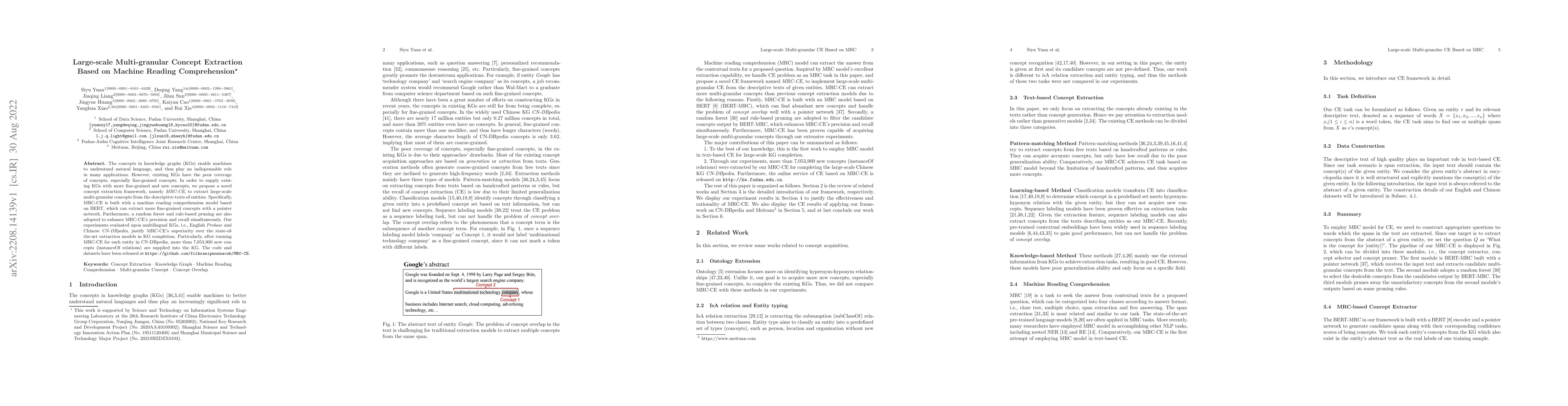 Thumbnail for Large-scale Multi-granular Concept Extraction Based on Machine Reading
  Comprehension