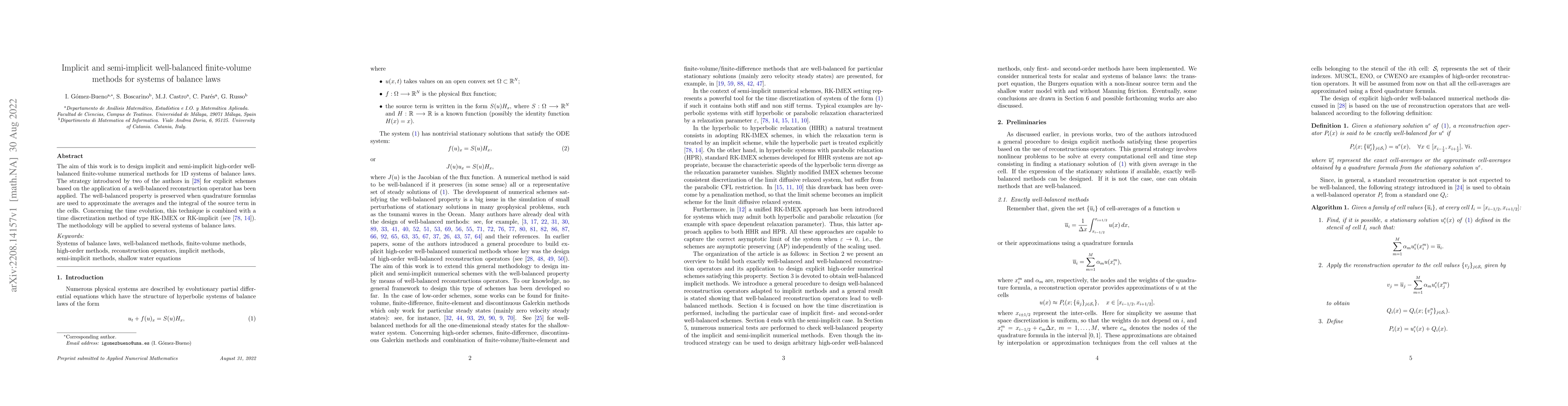 Thumbnail for Implicit and semi-implicit well-balanced finite-volume methods for
  systems of balance laws