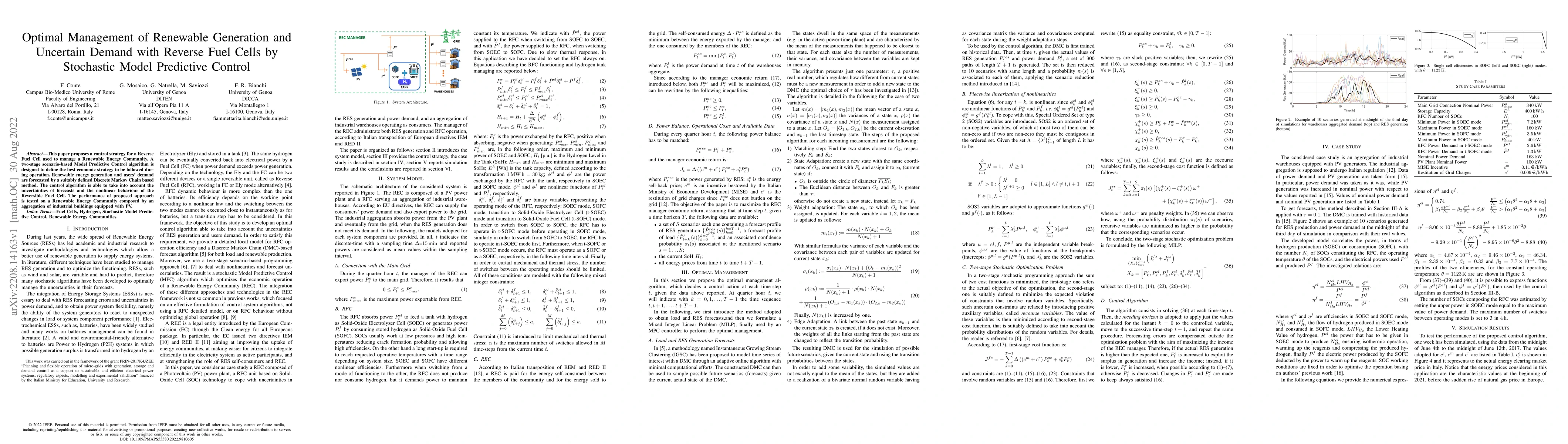 Thumbnail for Optimal Management of Renewable Generation and Uncertain Demand with
  Reverse Fuel Cells by Stochastic Model Predictive Control