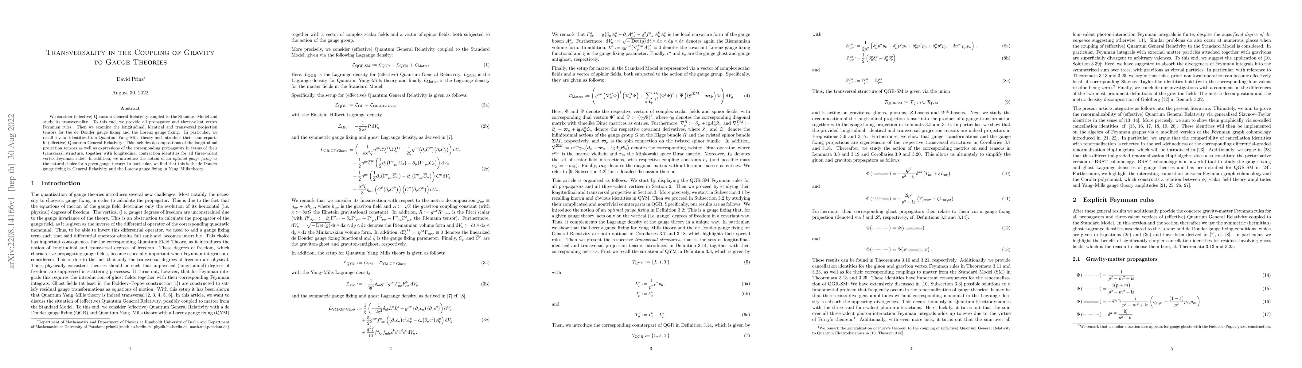 Thumbnail for Transversality in the Coupling of Gravity to Gauge Theories