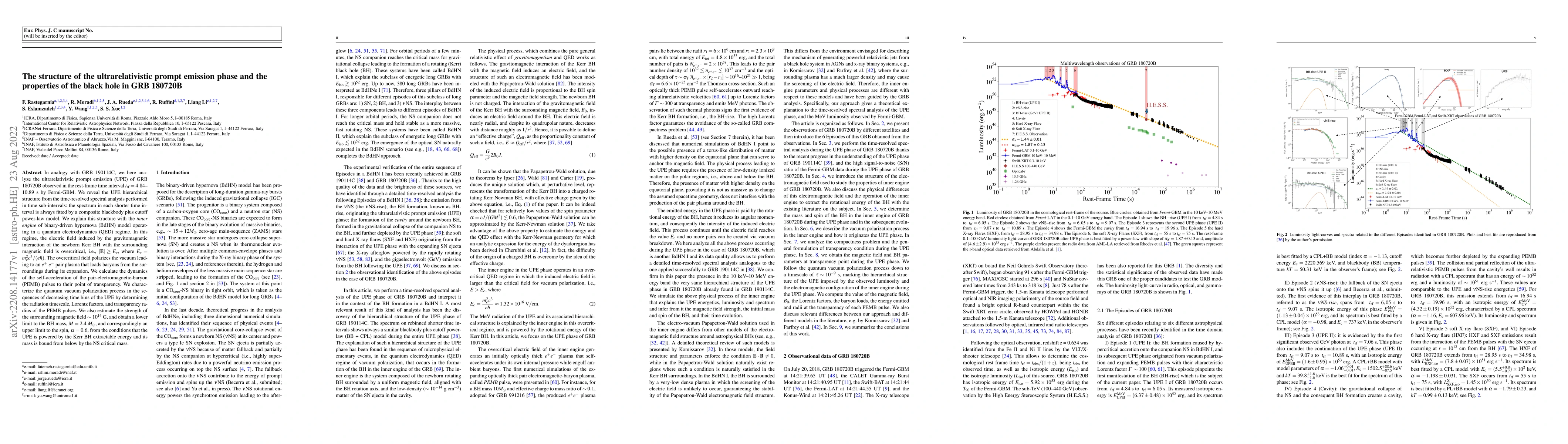 Thumbnail for The structure of the ultrarelativistic prompt emission phase and the
  properties of the black hole in GRB 180720B