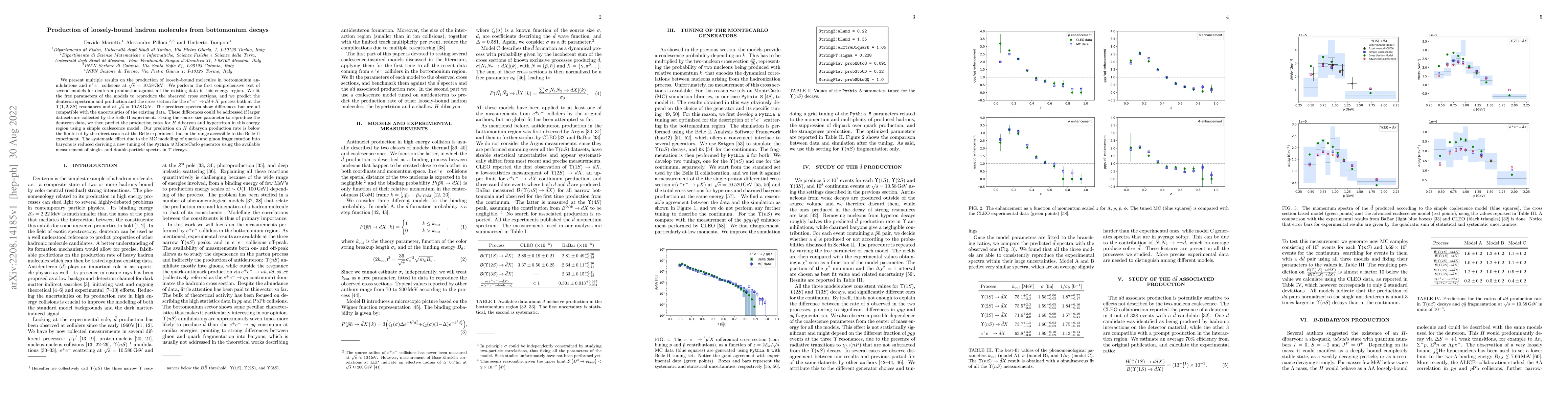 Thumbnail for Production of loosely-bound hadron molecules from bottomonium decays