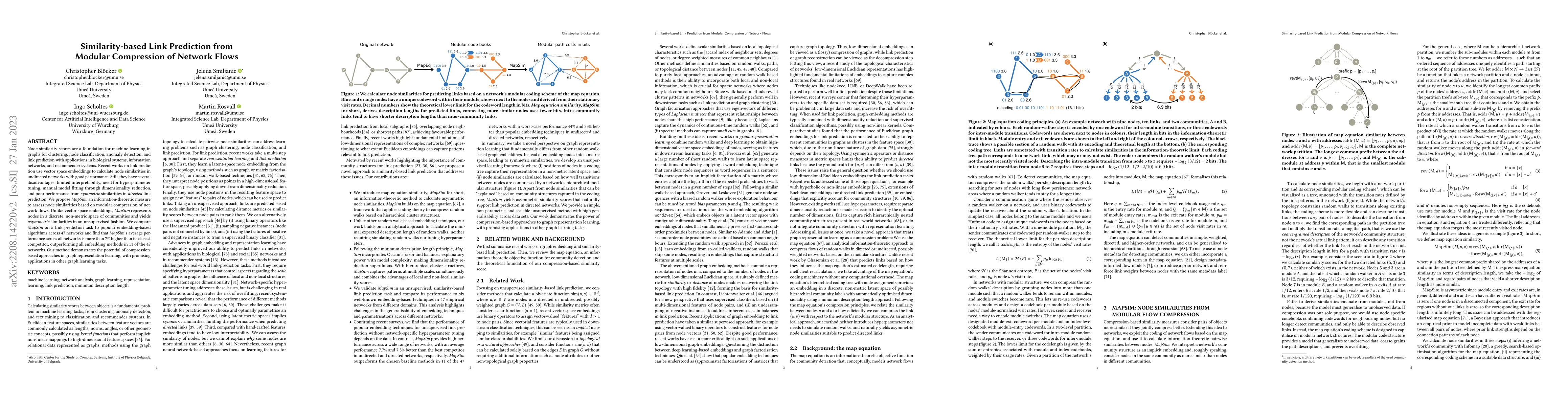 Thumbnail for Similarity-based Link Prediction from Modular Compression of Network
  Flows