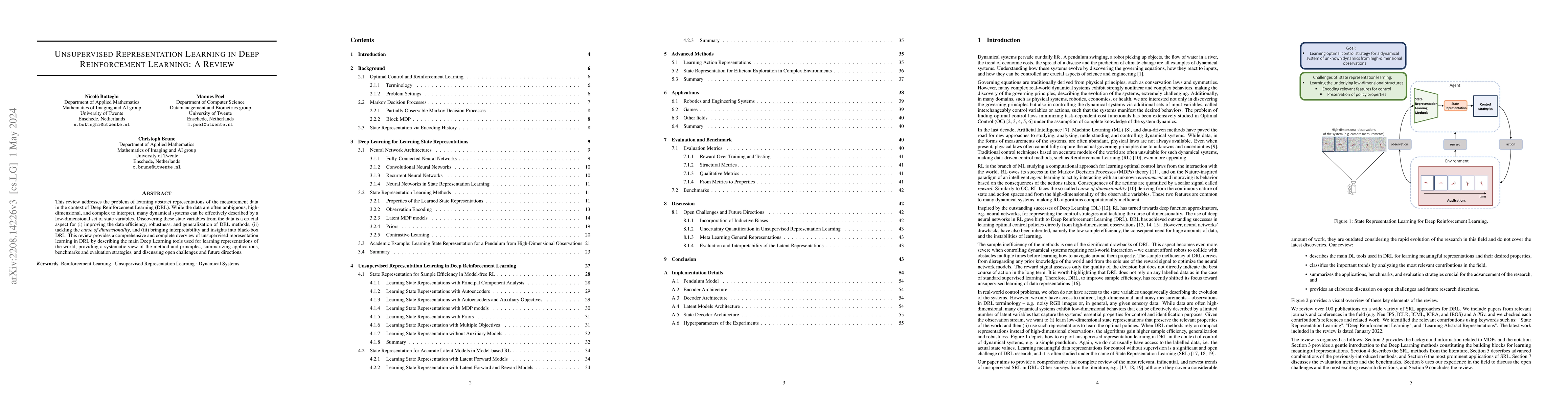 Thumbnail for Unsupervised Representation Learning in Deep Reinforcement Learning: A
  Review