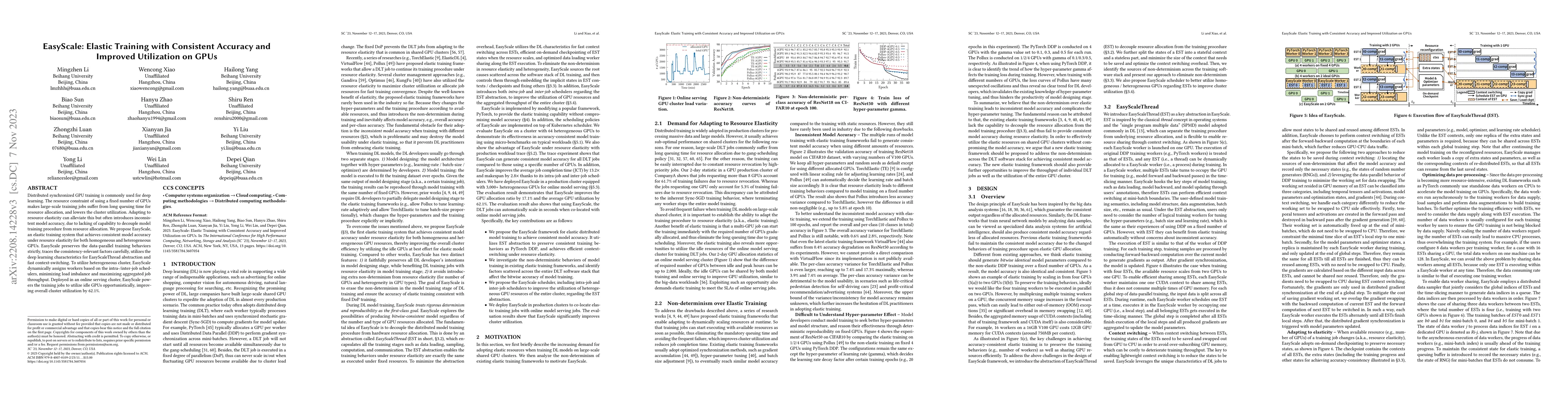 Thumbnail for EasyScale: Accuracy-consistent Elastic Training for Deep Learning